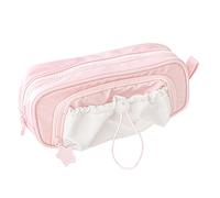 Rosy Posy Pencil Case, Kawaii Pencil Case with Rosy Posy Pens, Counting Stars PencilCase Big Capacity, Cute Aesthetic Pouch Holder Drawstring Pen Case (Pink)
