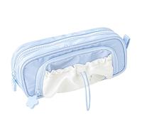 Rosy Posy Pencil Case, Kawaii Pencil Case with Rosy Posy Pens, Counting Stars PencilCase Big Capacity, Cute Aesthetic Pouch Holder Drawstring Pen Case (Blue)