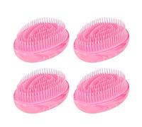 Rosy Red Detangling Brush Bright Marble Effect Egg Comb for Hair Care