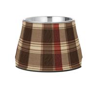 Rosybrown Buffalo Plaid Check Tartan Scotland Raised Pets Water Bowl Enhanced Stainless Steel Cat Feeding Bowls for Loving Pet Whisker Relief