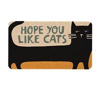Roszwtit Cat Front Door Mat 30 X 17 Inch Black Cat Doormat Indoor Outdoor Funny Floor Mat Non Slip Rubber Hope You Like Cats Welcome Mats