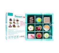 Rot Wooden Pretend Play Picnic Set For Kids Interactive Family Playset With Dessert Set Cakes & Kitchen Pastries Decorative Educational Toy For Imaginative Play Rot (Light blue, 18. 2x18. 5x5. 5cm)