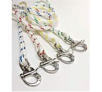ROTA MARINE 12mm Polyester Braid on Braid Halyard Swivel Snap Shackle Spliced Rope (White With Yellow Fleck, 40)