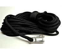 ROTA MARINE 8mm 30mt Black Polyester Braid on Braid Halyard Spliced Key Pin Shackle
