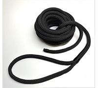 Rota Marine Dockline Double Braid Polyester Marine boat Mooring rope Spliced Dock Line Warps READY TO USE (Black, 16mm 6mt)