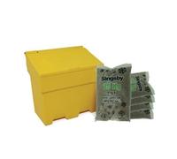 Rota-moulded Stackable Salt and Grit Bin with Brown Salt Yellow 170L