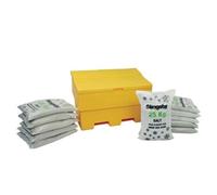 Rota-moulded Stackable Salt and Grit Bin with White Salt Yellow 285L