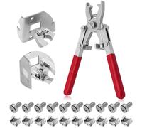 Rotable Cage Nut Tool and 10Sets Rack Screws, Cage Nut Installing/Removing Server Room Rack Side and Top, IT, Data Center, Cabinet, Server Shelves Fixing, Tool for Cage Nut of M4 M5 M6 M8 M10-(Red)