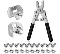 Rotable Dual Head Cage Nut Tool Kit with 10 Sets M6 Silver Rack Mount Screws - Screw Install and Remove Tool for M4 M5 M6 M8 M10 - Screw Tool Kit for Server Rack, Network Cabinet, Data Center(Black)