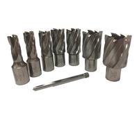 Rotabroach 7 Piece Raptor Mag Drill Hole Cutter Set and Pilot