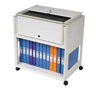 Rotadex RT50LS Filing Trolley with Lockable Lid & Shelf 650 x 450 x 700 mm Smoke White