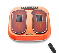ROTAI Foot Massager with Heat Shiatsu Vibration Multi Relaxations and Pain Relief Rotating Acupressure Electric Foot Circulation Device with Remote Control (Orange)