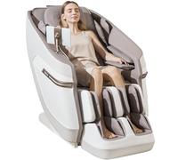 ROTAI Massage Chair 3D Massage Chair Neck Lower Back Relax Foot Rollers Rocking Heat Chair Zero Gravity Home Office (Grey, A39)