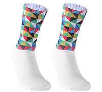 ROTAKUMA With Bike Team Aero Socks Seamless Anti Slip Cycling Socks Road Bicycle Socks Outdoor Racing Bike Compression Sport Sock (Color : Ivory, Size : 39 45)