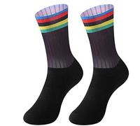 ROTAKUMA With Bike Team Aero Socks Seamless Anti Slip Cycling Socks Road Bicycle Socks Outdoor Racing Bike Compression Sport Sock (Color : Brown, Size : 39 45)
