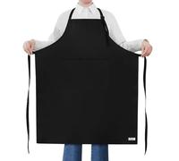 ROTANET Black Kitchen Aprons Cooking Apron for Men Women Plus Size Bib Apron Chef Bbq Adjustable Extra Large Multi Pack, Black 2 Pack, Large