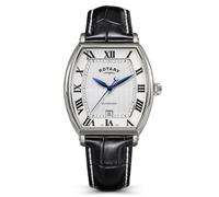 Rotary Men's 1895 Automatic Stainless Steel Black Leather Strap Watch