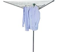 Rotary 30m 3 Arms Garden Washing Line Clothes Airer Dryer Pole Powder Coated Steel Folding Laundry outdoor Support prop Airer Tree umbrella system Free Rain PVC Cover, Ground Spike