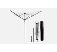 Rotary 4 Arms Aluminium & Powder-Coated Washing Line - Heavy Duty Outdoor Folding Clothes Airer Garden Laundry Drying Rack PVC Coated Line With Ground Spike & Cover (45M Rotary Airer)