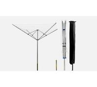 Rotary Airer 4-Arm 50M Lightweight Aluminium With Ground Spike And Cover