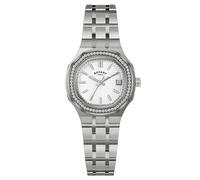 Rotary Brilliance Women's Stone Set White Dial & Stainless Steel Bracelet Watch