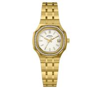 Rotary Brilliance Women's White Dial & PVD Gold Tone Bracelet Watch