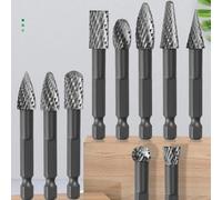 Rotary Burr Files Set with Forged Alloy Steel and Titanium Coating for Use in Grinding Polishing and Slotting Materials (AXE1020)