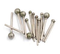 Rotary Burrs, Diamond Coated Round Ball Burr Rotary Tools for Hanging Mill, Engraving Machines, Glass, Tile, Carving, Material Removal (5Pcs-3 x 10mm)