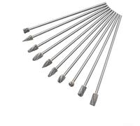 Rotary Burrs Set, 10-Piece Solid Carbide 3mm Shank 6mm Cutting Diameter 100mm Long Single/Double Cut for Rotary Tools, Metalworking & Wood Carving(Double Cut)