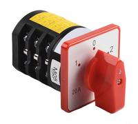 Rotary Cam Selector Switch 3 Position 4 Section 380V Changeover Switch for Motor Control - Manual Electrical Transfer Switch Black Red 80x60x60mm