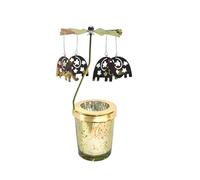 Rotary Candle Holder, Elephant Candle Spinner, Metal Spining Carousel For Christmas Home Decorations, Table Centrepieces