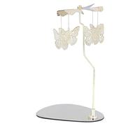 Rotary Candle Holder, Metal Spinning Candle Tea Light Holder Carousel Spinner with Tray Rotating Tealight Holder Candle Chime for Weddings, Home Decor (Butterfly)