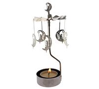 Rotary Candle Holder Spinning Candleholder Metal Small Gift (Moon+Elf)