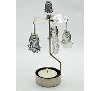 Rotary Candle Holder Spinning Candleholder Metal Small Gift (Owl)