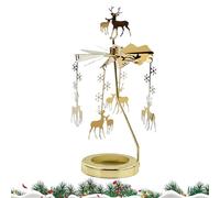 Rotary Candle Holder - Stainless Steel, Rotating Metal Candlestick Angel Lamp, Christmas Birthday Wedding Party Spining Tealight Carousel for Festive Table Home Decoration