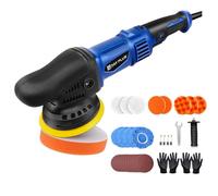 Rotary Car Polisher Buffer Electric Polishing Machine Detailing Sander Pad Kit, 6 Speed, with 13pcs 5-Inch Polishing Pads and 12 Sandpapers