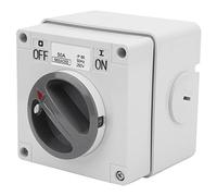 Rotary Changeover Switch, 250V 2P Waterproof Switch Outdoor Power Isolator ON/OFF Switch Rotary Control Switch Socket (2P50A)