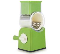 Rotary Cheese Grater - Manual Vegetable Cutter with Handle, Powerful Suction Cup Base for Efficient Slicing