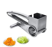 Rotary Cheese Grater, Multipurpose Ultra Sharp Stainless Steel Kitchen Craft Rotary Cheese Grater Cutter 1 Drums Slice Shred Tool, Easy to Grate or Zest for Parmesan Cheese, Garlic, Ginger