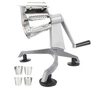 Rotary Cheese Grater Shredder, Multi-Functional Hand Crank Vegetable Cutter with 5 Stainless Steel Blade for for Cheese, Vegetable, Walnut, Chocolate, Vegetable Slicer & Nut Grinder