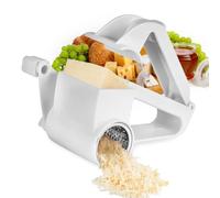 Rotary Cheese Grater with Stainless Steel Blades & Crank Handle - Removable Drum for Parmesan, Nuts, Chocolate, Garlic | Dishwasher Safe, 14x7x6cm, Multi-Purpose Kitchen Tool
