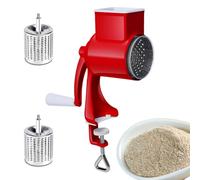 Rotary Cheese Shredder - Aluminum Alloy Body, Stainless Steel Nuts Grinder, Manual Crank Efficiency, Handheld Grater for Chocolate, Precision Culinary Slicer | Kitchen Shredding Tool with Handle