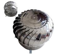 Rotary Chimney Cowl, Stainless Steel Spinner Cap, Unpowered Ventilator, Easy Install Rainproof Air Outlet for Home Factory Farms