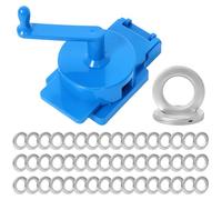 Rotary Curtain Puncher, 1.9-2 Inch Adjustable Fabric Grommet Tool with 50 Grommets, Manual Hole Punch Cutter for DIY Curtain Holes Eyelet Punch Tool Kit Grommet Accessories(silver)