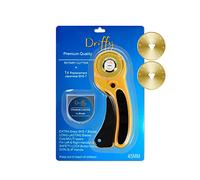 Rotary Cutter 45mm with Extra Titanium Blade for Fabric Quilting Tools Accessories Material Wheel Paper Dressmaking Craft Sewing Roller mat Leather Ruler Supplies Trimmer Knife Cutting