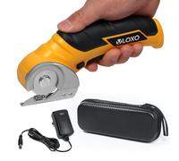 Rotary Cutter VLOXO Cordless Electric Scissors Rechargeable Rotary Cutter for Fabric with Protective Box for Cutting Fabric, Cardboard, Leather, Carpet (Yellow)