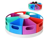 Rotary Desktop Organizer,9 Compartment Multifunctional Large Capacity Colorful Organizer - Stationary Desk Holder, Art Supply Storage Box for School, Home, Table, Workplace
