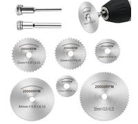 Rotary Drill Saw Blades, 8Pcs Drill Saw Blades for Dremel Rotary Tool, Steel Saw Disc Wheel Cutting Blades with 1/8" Straight Shank Mandrel for Wood Plastic Metal Cutting