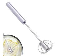 Rotary Egg Whisk: Semi-automatic Hand Blender, Stainless Steel Push Beater, Efficient Stirring Tool For Making Cream, Smoothies, And Desserts | Baking Cooking Use