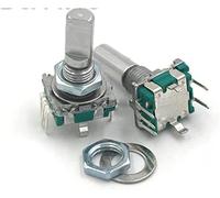 Rotary Encoder 2PCS Half/Plum axis Rotary Encoder, Handle Length 15mm / 20mm Code Switch/ EC11 / Digital Potentiometer with Switch 5Pin Resistor elements (Color : Half 20mm)